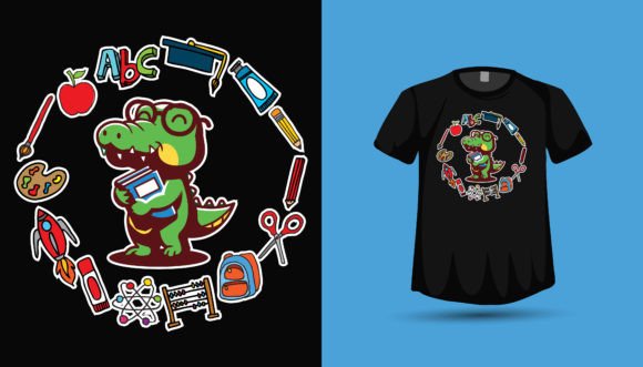 Back to School Free Vector Trex Tshirt